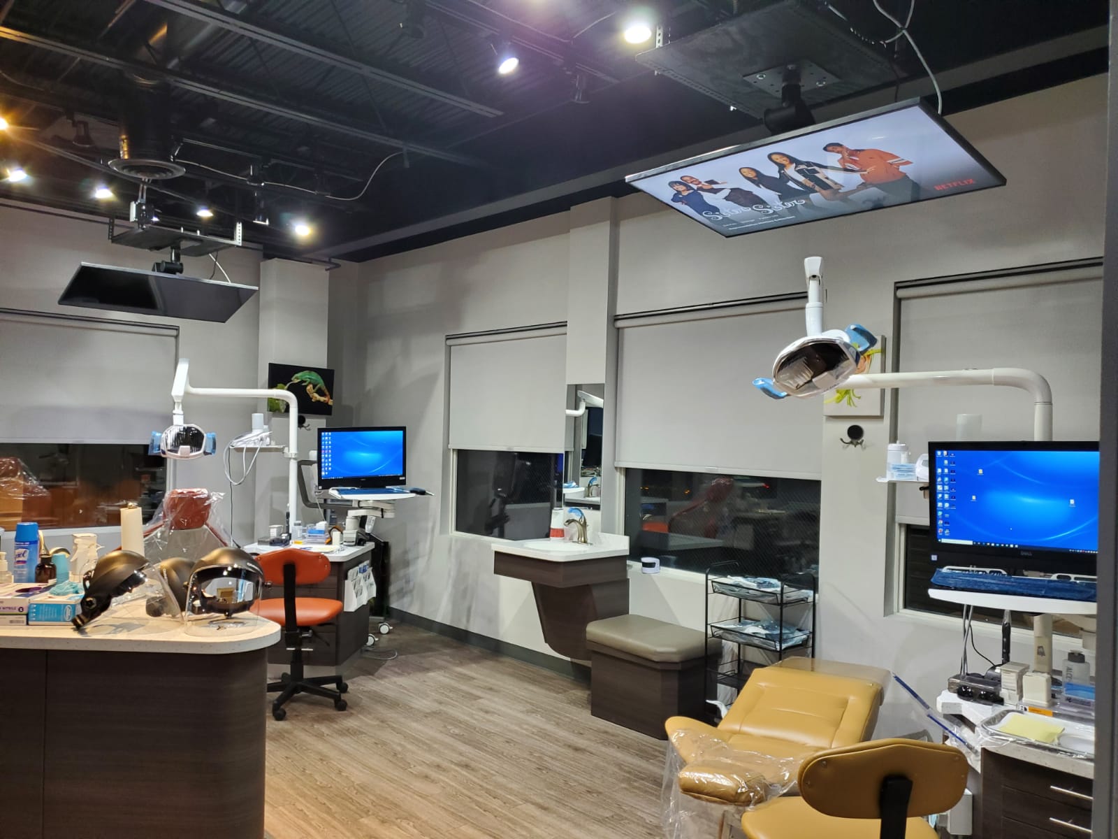 Ceiling-mounted TVs keep patients entertained during treatment